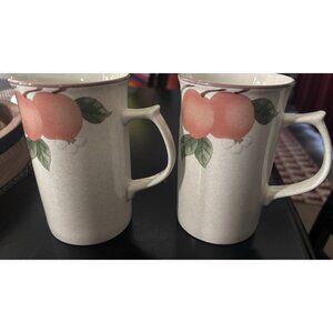 Vintage Mikasa Fruit Panorama Cappuccino Mugs Set Of Two